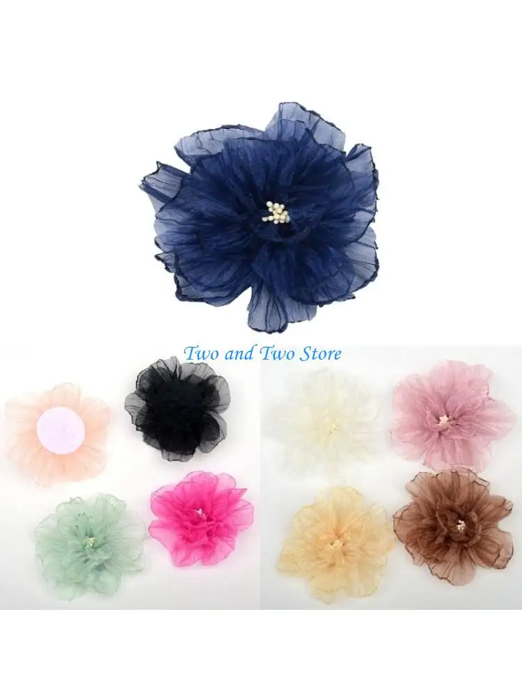 

HX6F Floral Flower Handmade DIY 3D Flower Hair Accessorry Clothing Flower Ornament