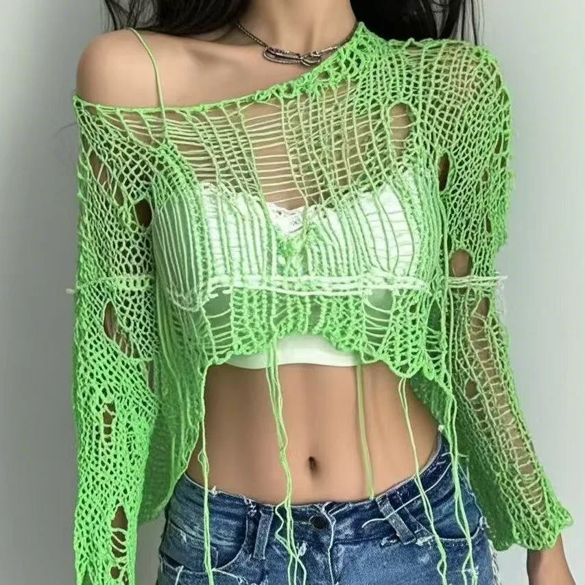 Thumbnail 4 - #91 Latest Cropped Knit Sweaters Offers