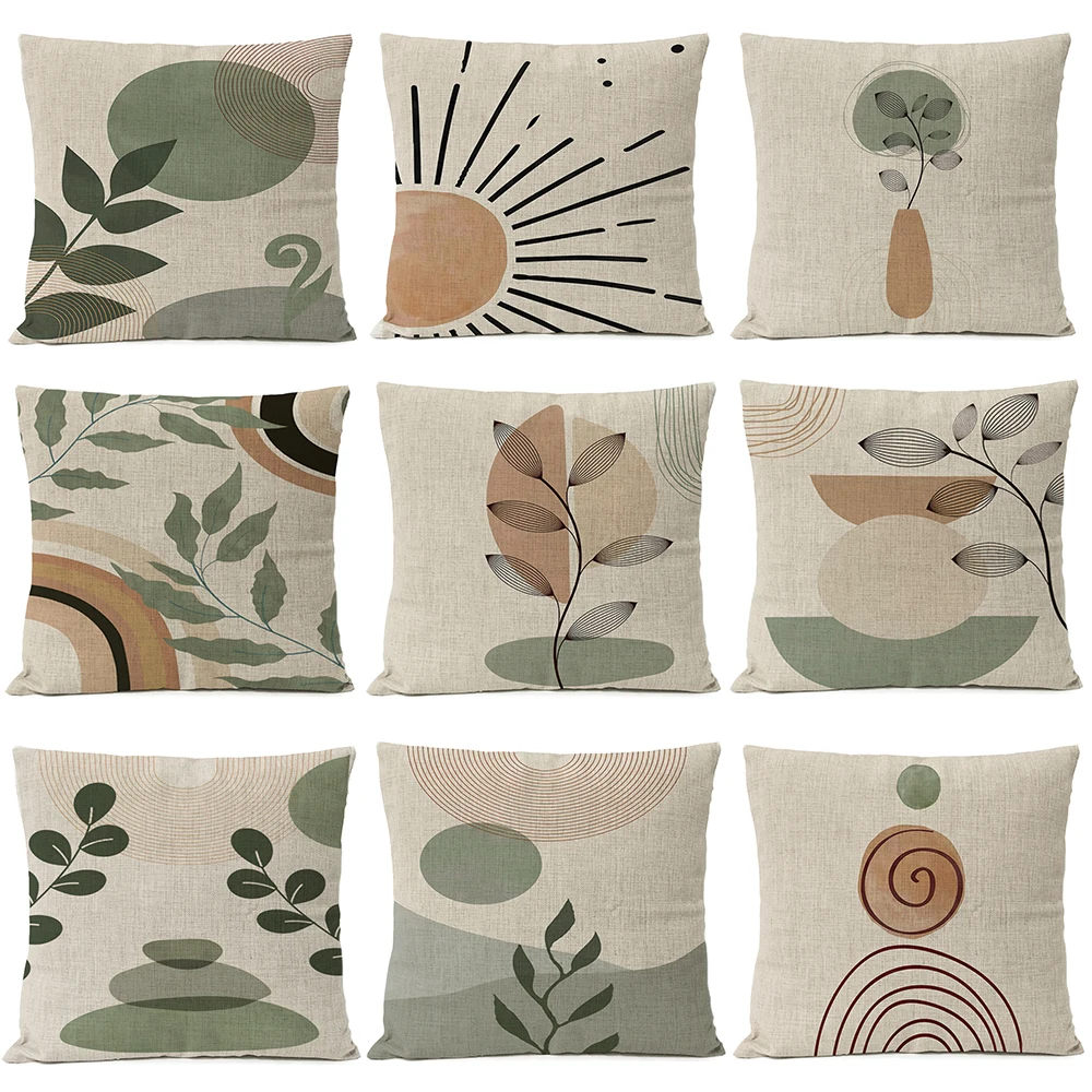 Funda de almohada de lino con estampado Floral para el hogar, cobertor decorativo de estilo bohemio con diseño de flores, decoración sencilla para cojín de sofá, 60x60