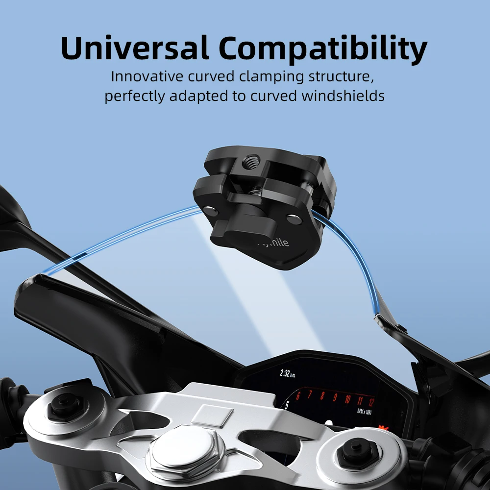 Flymile กระจกรถจักรยานยนต์คลิปสําหรับ DJI Action 5 Pro/Gopro 13 กล้องกีฬา CLAMP อลูมิเนียมอัลลอยด์สําหรับ GoPro 12 11 10 9 8