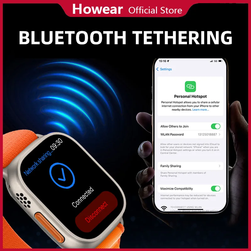 

Smartwatch Smart Watch Men Women Howear HW W11 Ultra AMOLED Bluetooth Tethering Message Voice Reply E-Book 550mAh Local Music