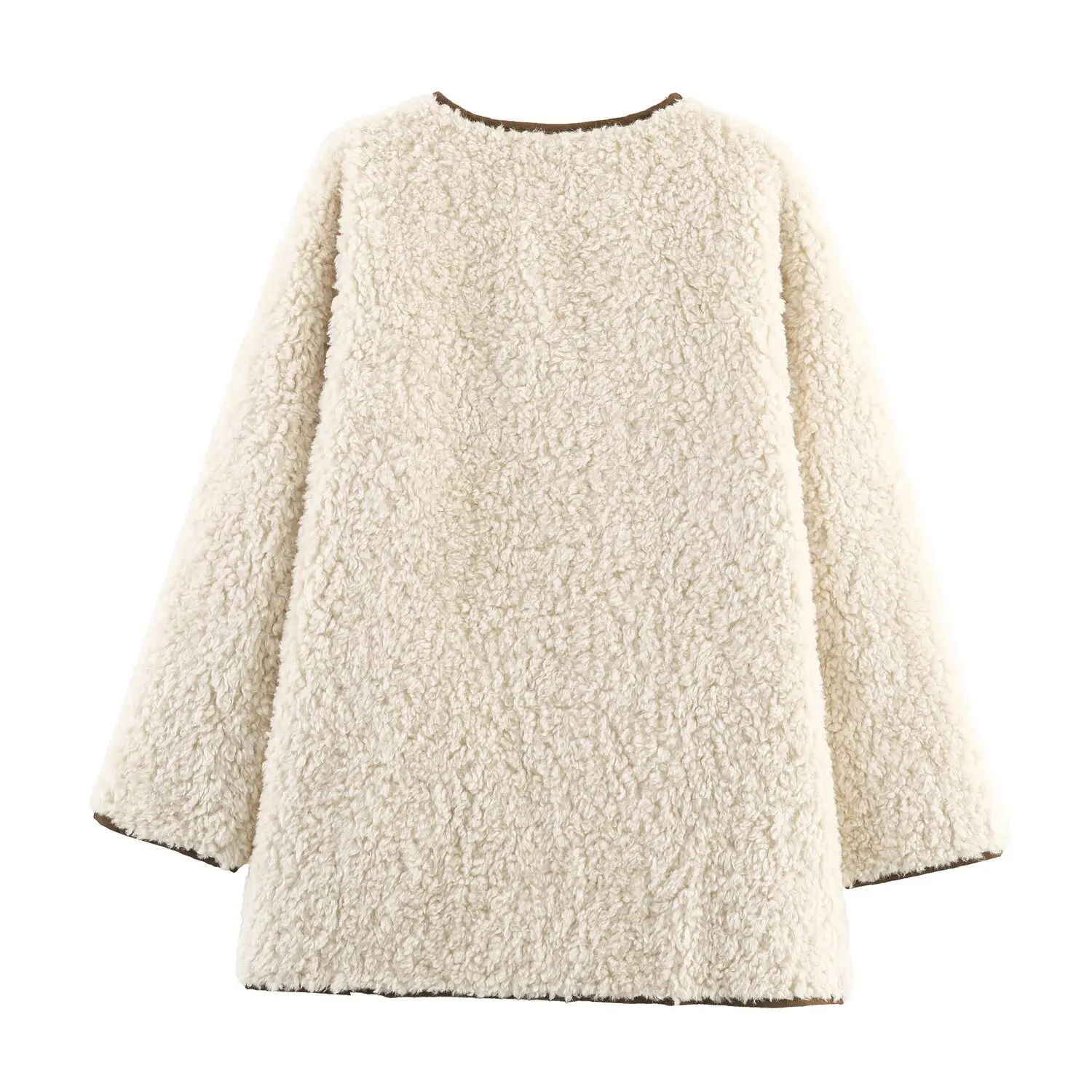 DiYiG femme 2025 hiver nouvelle mode polaire fausse fourrure effet veste tout Match col rond bouton à manches longues veste d'extérieur Mujer