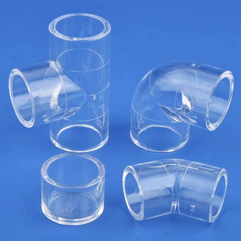 1 قطعة 16 ~ 50 مللي متر تركيبات أنابيب أكريليك شفافة 90 درجة الكوع سدادة طرفية غطاء المحملة منقار البط موصل خزان حوض أسماك لتقوم بها بنفسك مشترك #5