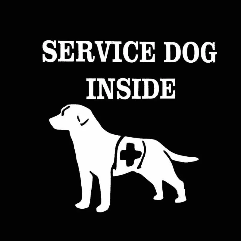 16cm * 16cm Car Sticker Funny Service Dog Car Decal Police Dog Animal Car Sticker Suitable for All Kinds of Cars Black/white PVC