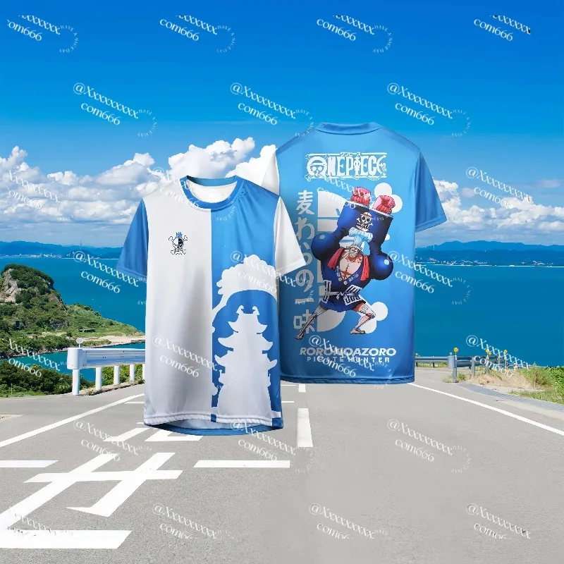 

One Piece LUFFY Jersey T-shirt, Quick Drying and Breathable Cartoon Animation Printed T-shirt, Bandai T-shirt, Short Sleeved