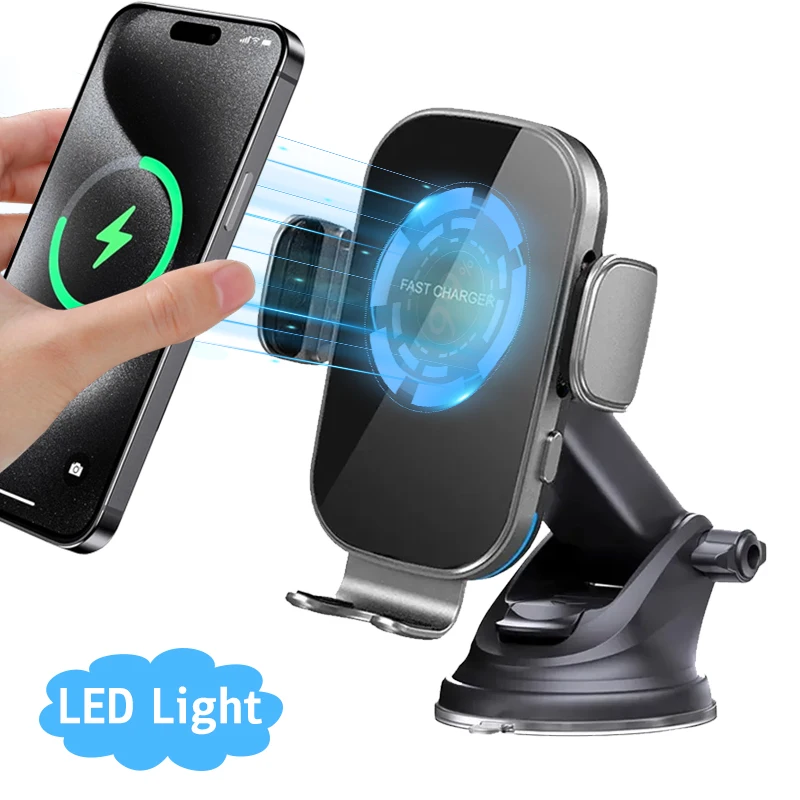 Automatic Induction Car Mount VIKEFON Wireless Charging Stand 15W Fast Charger for iPhone 13/14/15 Samsung Xiaomi