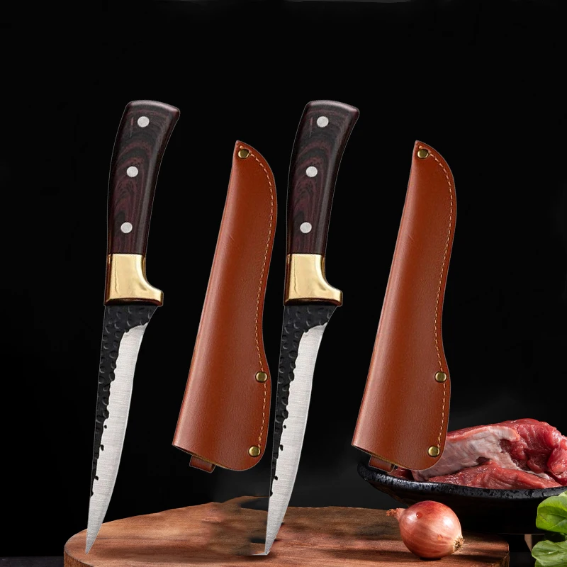 Stainless Steel Kitchen Boning Knife Fishing Knife Sharp Meat Cleaver Butcher Chef Knife Slicing Handmade Kitchen Knives