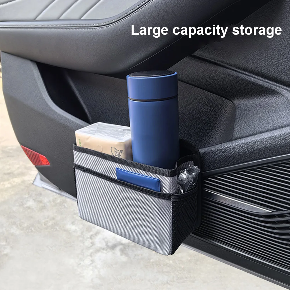 1PCS Universal Car Trash Can Foldable Car Storage Box With Lid Car Back Seat Garbage Can With 30Pcs Trash Bag Car Organizer