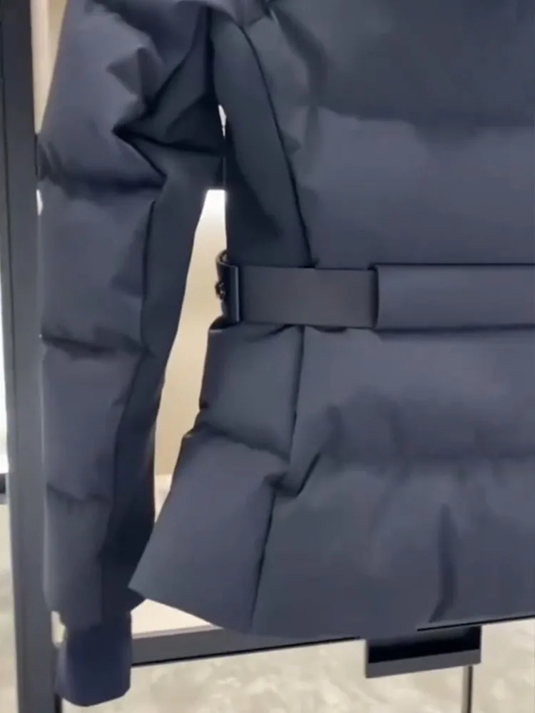 Ele Bla Slim Fit Feminino para baixo Jaet Design de cintura alta Casaco de inverno Sli Casacos com capuz Premium Feel Faionable