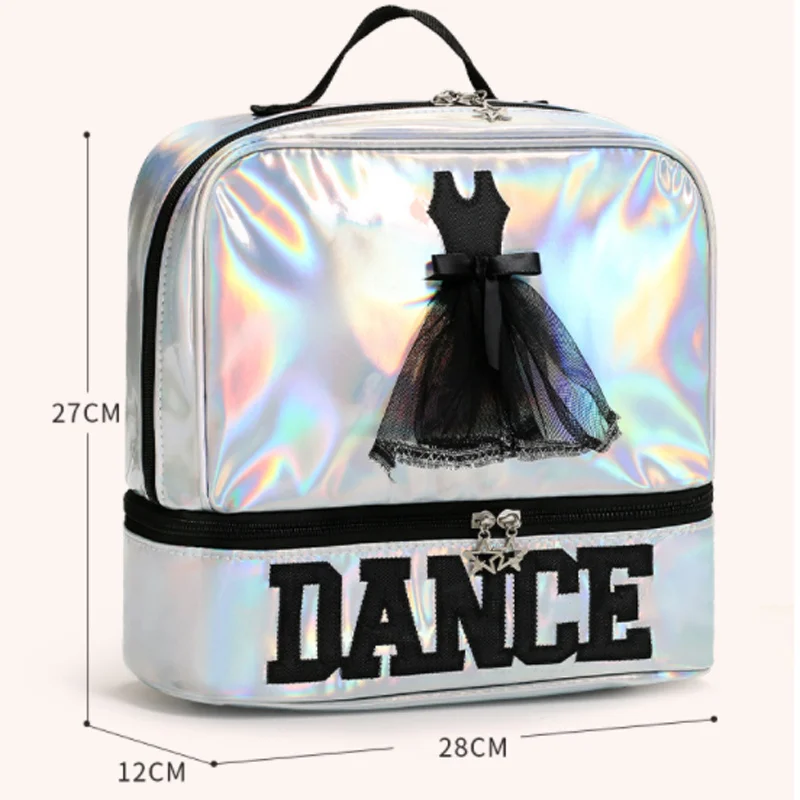 Sac à dos de danse de ballet laser scintillant pour filles, cartable pour étudiants, sac à dos pour tout-petits, danse latine AqYoga, claquettes, jazz