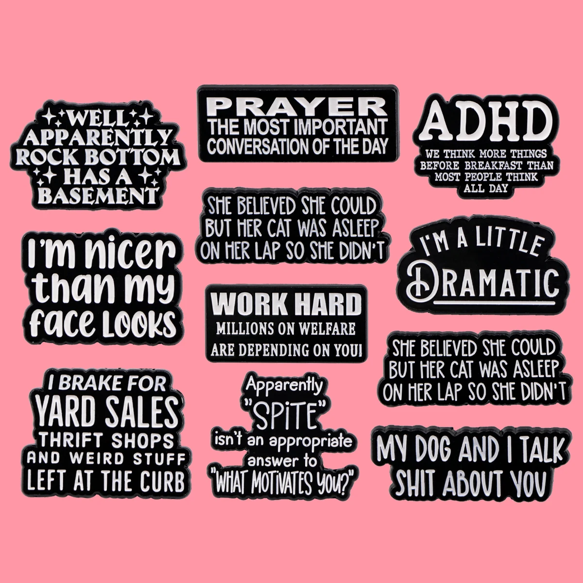 Funny Quotes Enamel Pin ADHD Quotation Brooch Lapel Pins Letters Badge on Backpack Clothing Accessories Fashion Jewelry Gifts