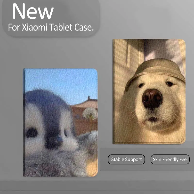 

White Dog Wearing Hat Tablet Case For Xiaomi Redmi Mini Pad SE K 2 4 5 6 7 8 2023 2025 11 8.8 11.2 10.1 Pro Gift