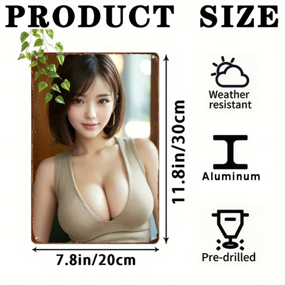 خمر جدار معدني تسجيل 8x12 بوصة الرجعية المرآب رجل الكهف بار ديكور