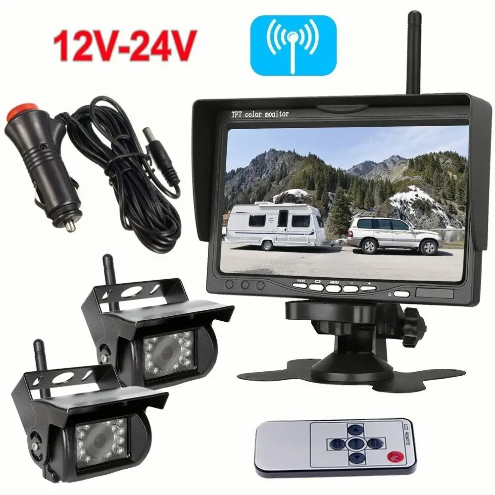 Car Monitor 7 inch TFT LCD Display Wireless Backup Camera Monitor for Bus Car Rearview Home Surveillance Camera Monitor