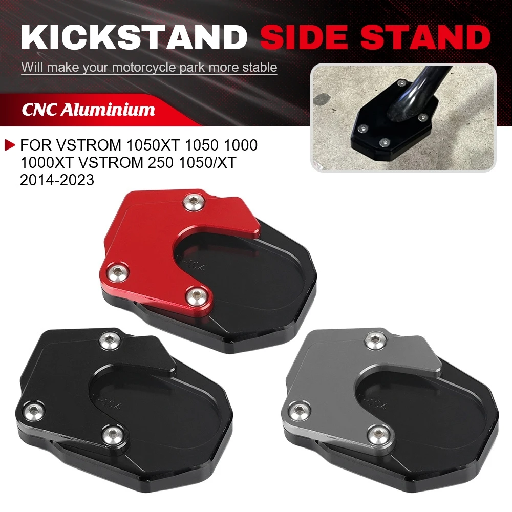 

Motorcycle CNC Accessories Side Stand Motorbike Extension Pad Support Plate For SUZUKI V-STROM 1000 1000XT 1050 1050XT 2020-2021