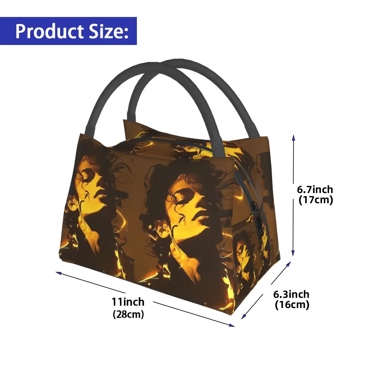 The King Of Pop Michael Jackson Insulated Lunch Bag for School Picnic Storage Food Boxes Container Cooler Thermal Lunch Box Tote
