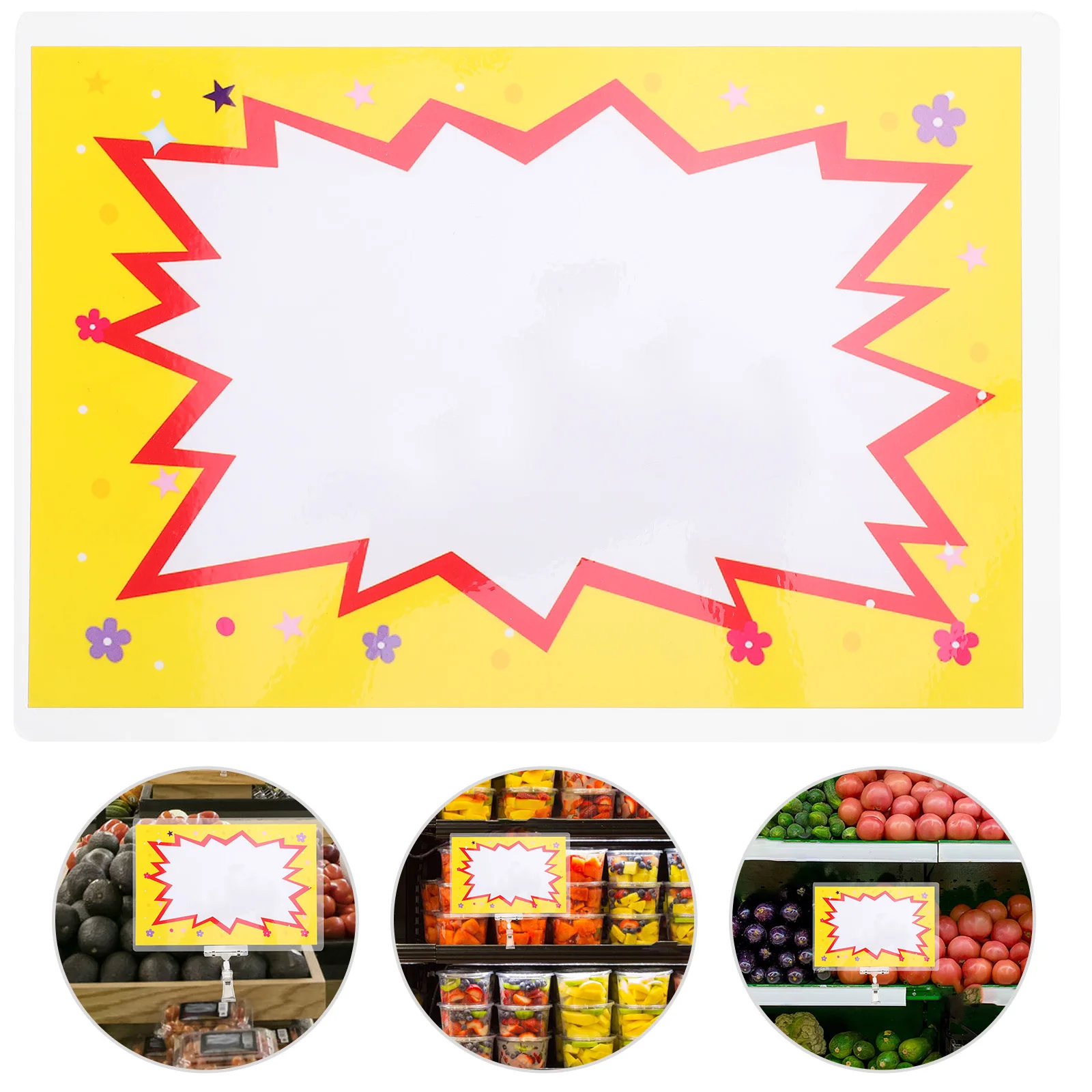 

10Pcs Price Tags Display Signs Bright Color Practical Retail Price Labels for Supermarkets Malls Vegetable Markets