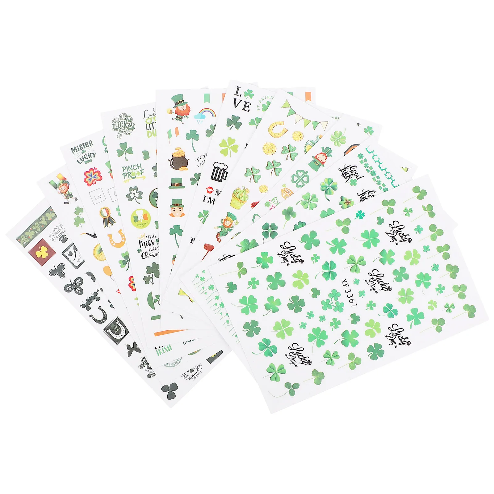 

8 Sheets PVC Nail Art Stickers Durable Self Adhesive Festival Decoration Manicure Accessories Women St Patrick Day DIY Party
