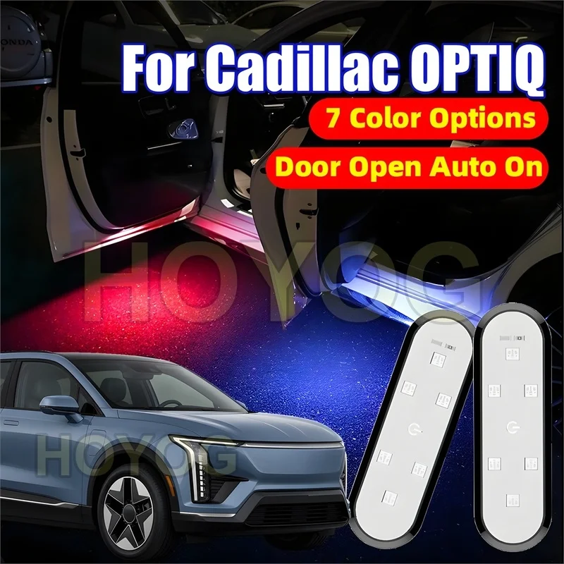 Fit for Cadillac OPTIQ 2024-2026 USB Rechargeable LED Car Door Courtesy Light with a Magnetic Sensor for Ground Lighting