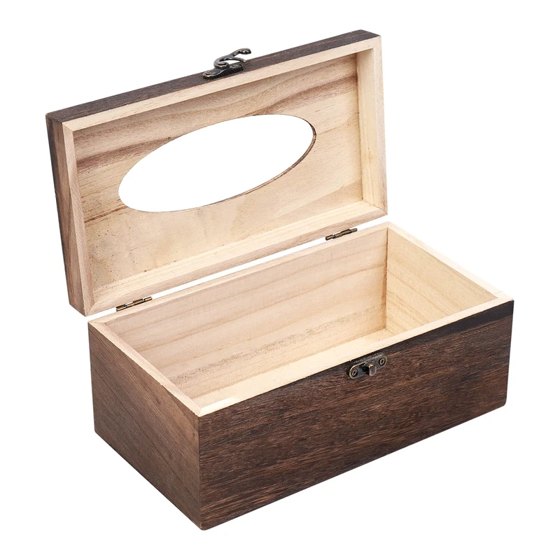Retro Holztaschentuchbox Papierserviettenhalter - alternate angle