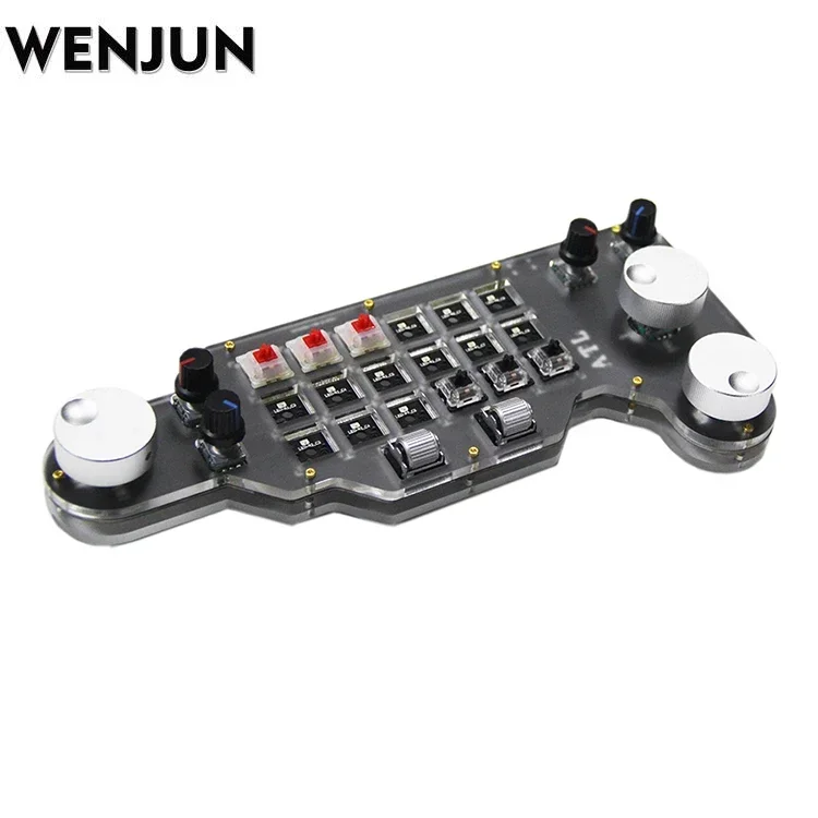 

WENJUN New Designer VIA Programming Keypad Macro Function RGB Light 18+9 Keys Knob Mechanical Mini Keyboard for Photoshop PR