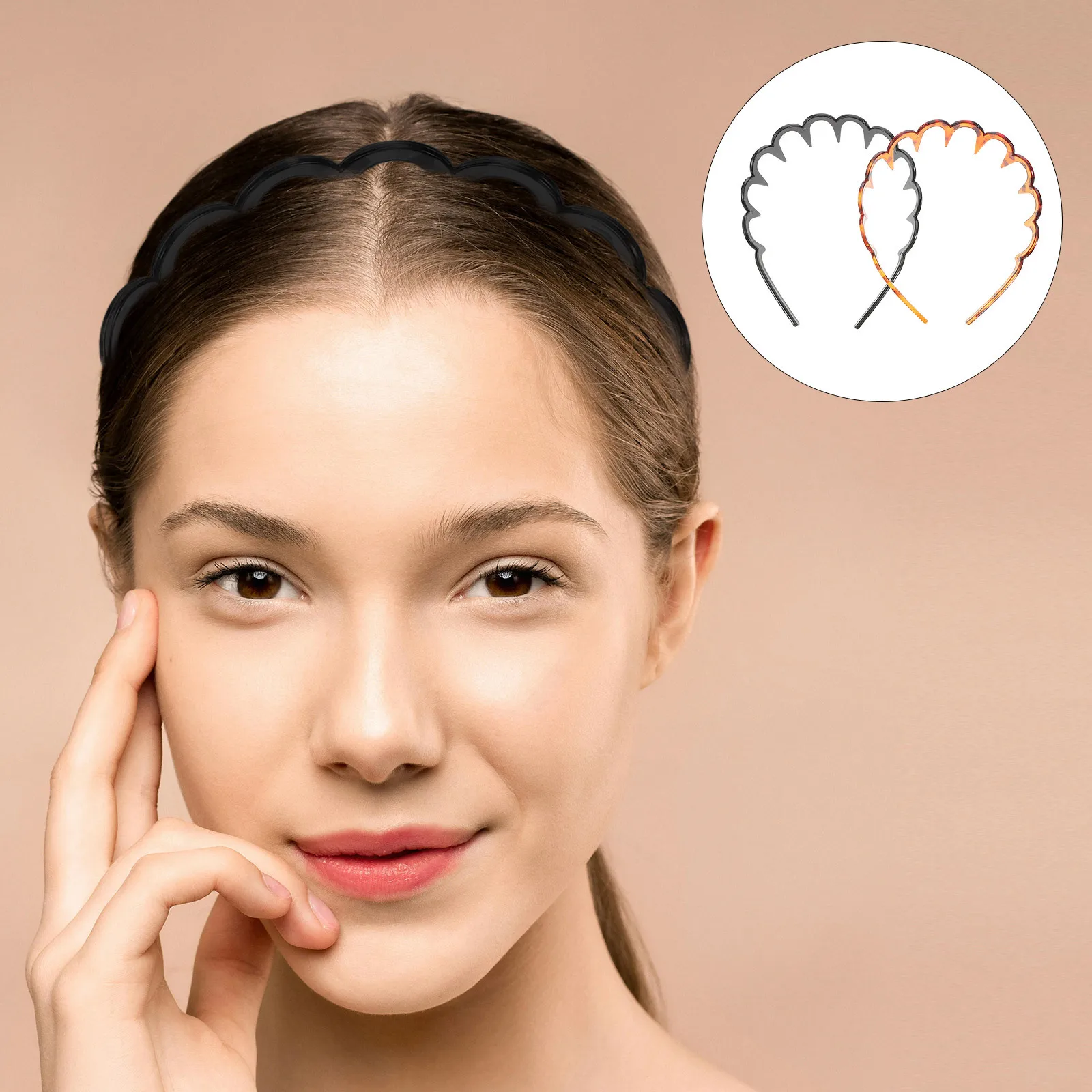 

2Pcs Wavy Hair Comb Headband for Women Stable Fit Non Slip Hairband Hair Hoop for Face Washing Makeup Skincare