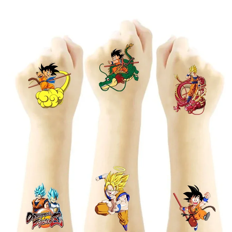 Dragon Ball Z Tattoo Sticker Children Toy Temporary Tattoo Waterproof Birthday Party Anime Sticker Boys Cool Decor Gifts Cosplay