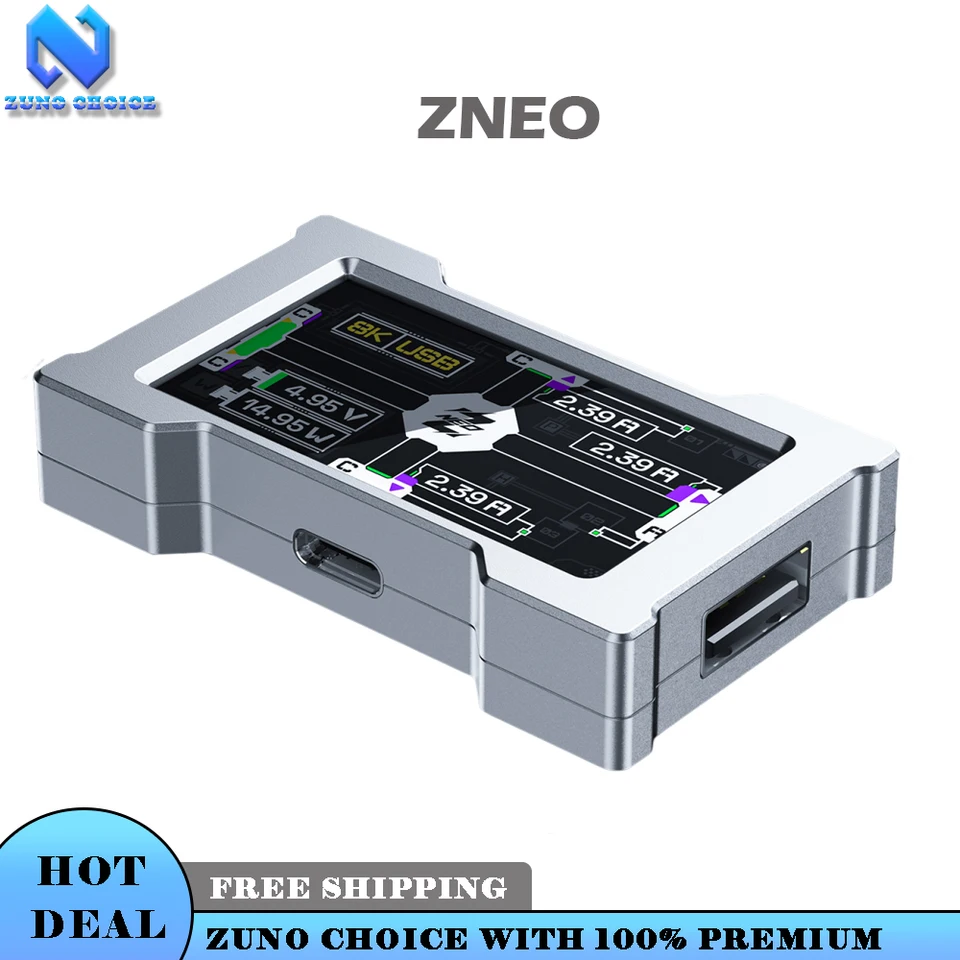 ZNEO HM USB 2-to-3 Hub True 8K Polling Rate Customizable Screen
