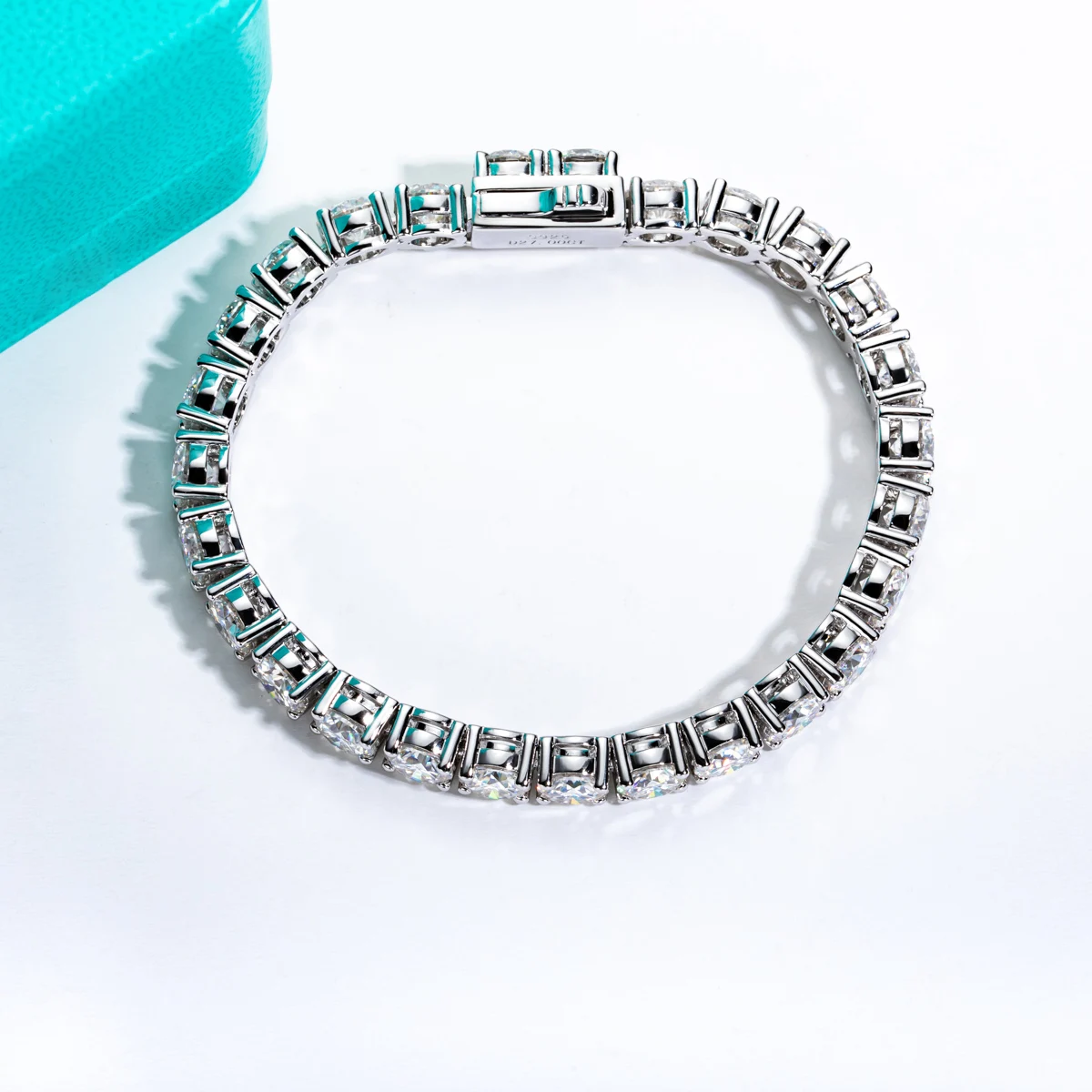 AnuJewel 3 مللي متر/4 مللي متر/5 مللي متر/6.5 مللي متر D اللون مويسانيتي الماس سوار للتنس 925 فضة الزفاف أساور للنساء والرجال #2