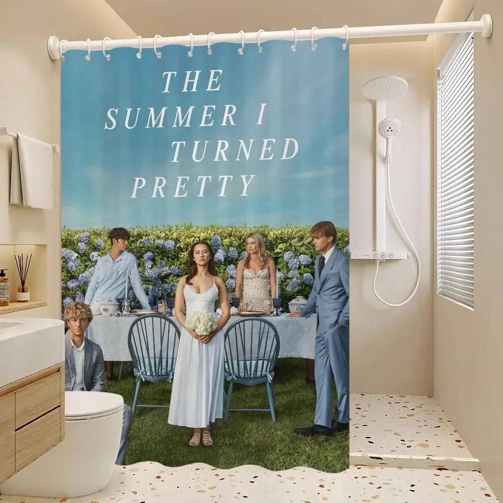 

Hot Tv The Summer I Turned Pretty Canvas Painting Shower Curtain Summer Beach Bathroom Decorative Shower Curtain, Waterproof