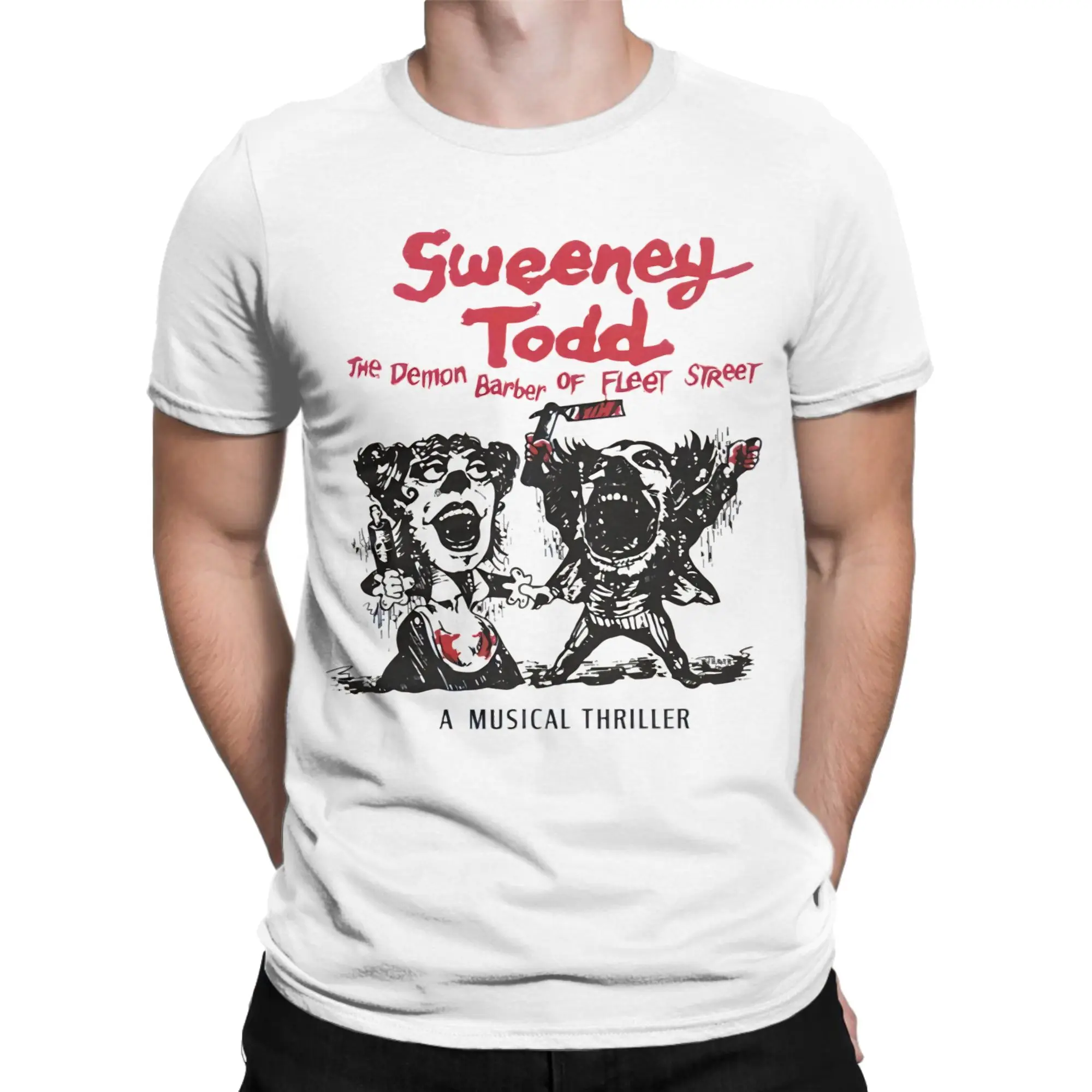 Sweeney Todd The Demon Barber of Fleet Street T-Shirt Summer  T Shirts Men Plus Size Top Tees Short Sleeve Awesome Tshirt
