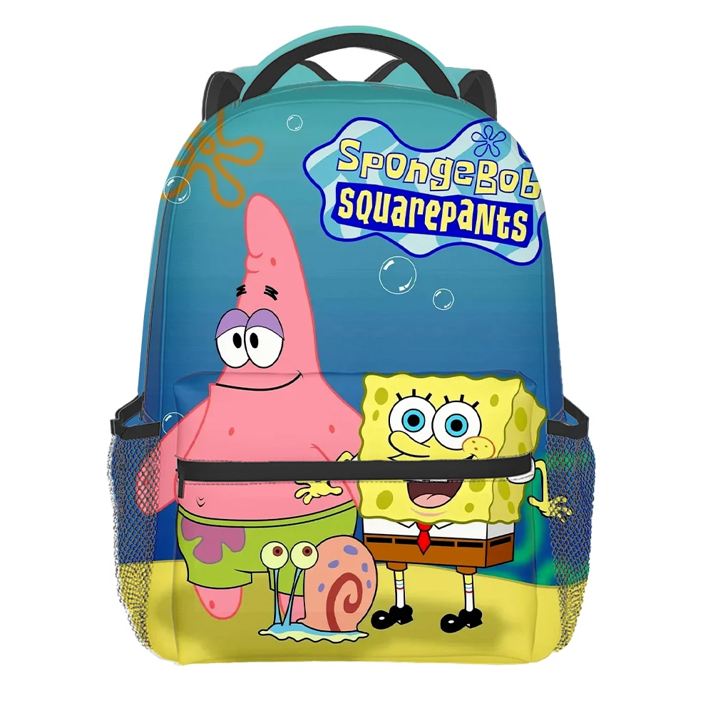 SpongeBob SquarePants Backpack Storage Student Book/pen SchoolBag Supplies Anime Cartoon Office Computer Knapsack Vogue Kid Girl