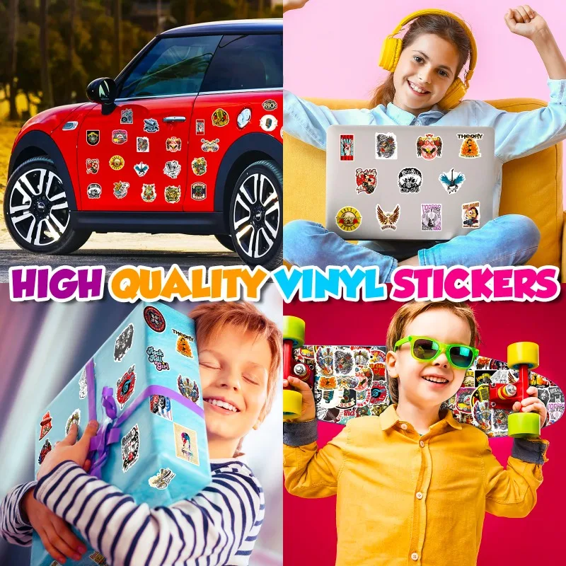 10/25/50pcs Retro Graffiti Rock Music Stickers for Guitar Band Hiphop Suitcase Laptop Skateboard Motorcycle Scrapbooking Car