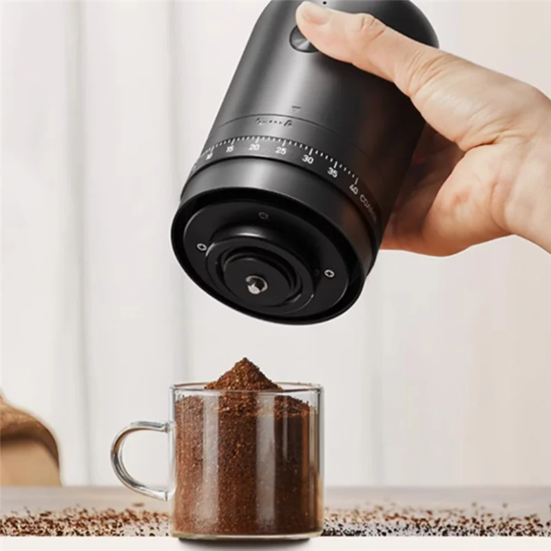 

FORC-Portable Electric Coffee Grinder 40 Gears Adjustment One-Button Start Bean Grinder USB Rechargeable Home Outdoor Blender