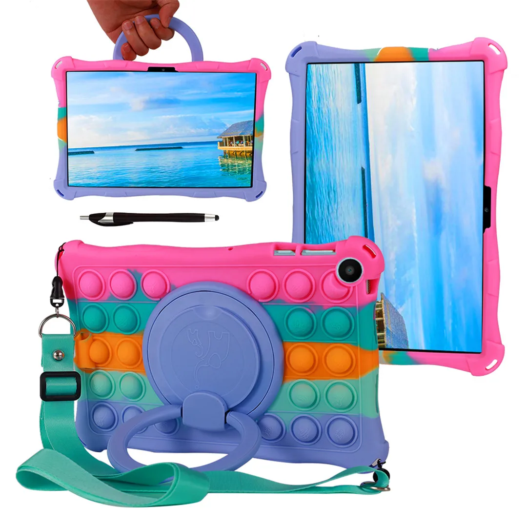 

For Huawei Matepad SE 10.4 inch 2022 AGS5-L09 AGS5-W09 Silicon Case Stand Cover with Should Strap
