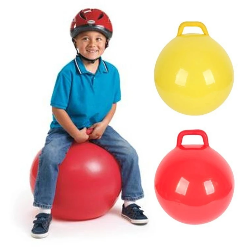 Solid Color Thickened 45cm Handle Ball Children's Inflatable Toy Jumping Ball Outdoor Toy