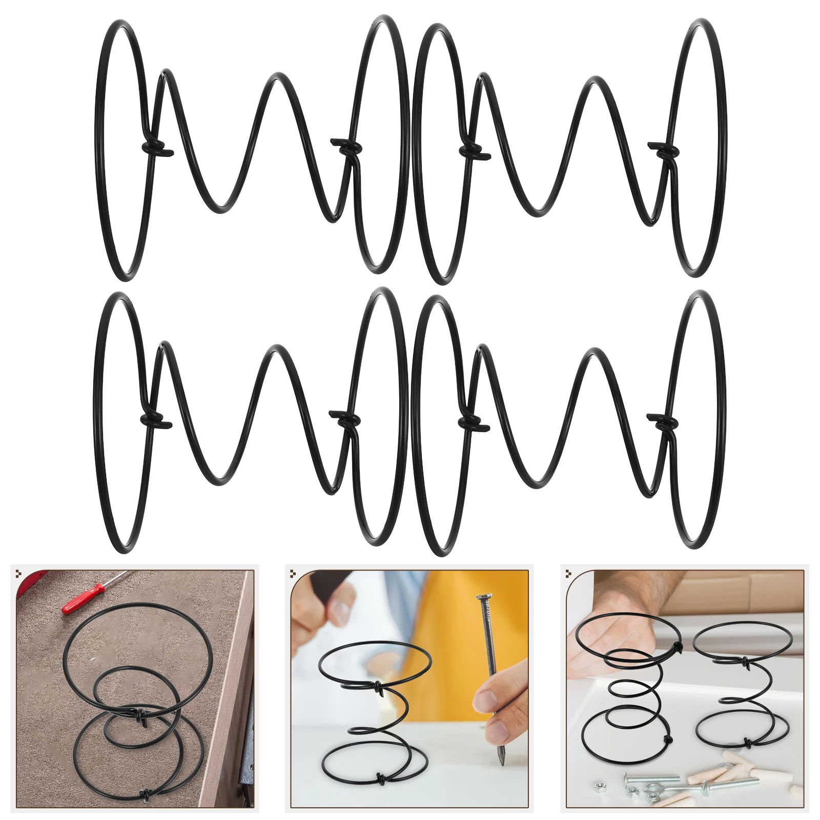 

4 Pcs Sofas Armchair Replacement Spring Furniture Fittings Pats Black Couch Connecters Mechanism Tension Springs Repair New 2025