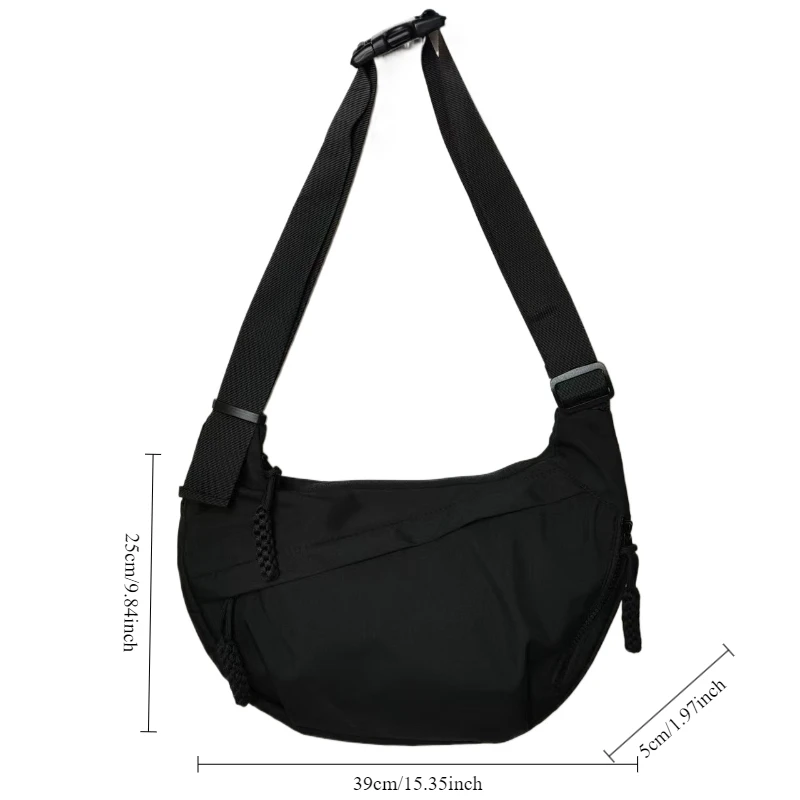 Large Capacity Nylon Crossbody Bags New Casual and Versatile Commuting Shoulder Bag Lightweight Sports Crossbody Hobos Bag