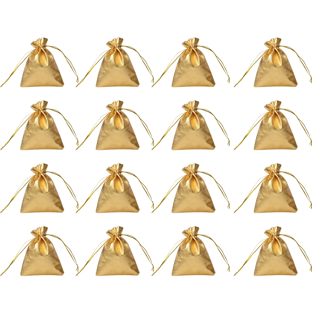 

100 Pcs Jewelry Storage Bags Durable Reusable Golden Party Wedding Gift Holder For Accessories Organizing Home Decor