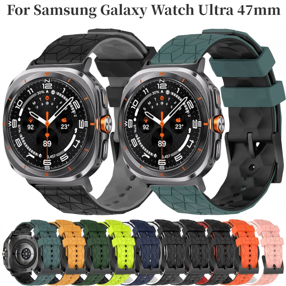 

Силиконовый ремешок для Samsung Galaxy Watch Ultra 47 мм, сменный Браслет с футбольной полосой для Galaxy Watch 7 Ultra, Аксессуары для браслета