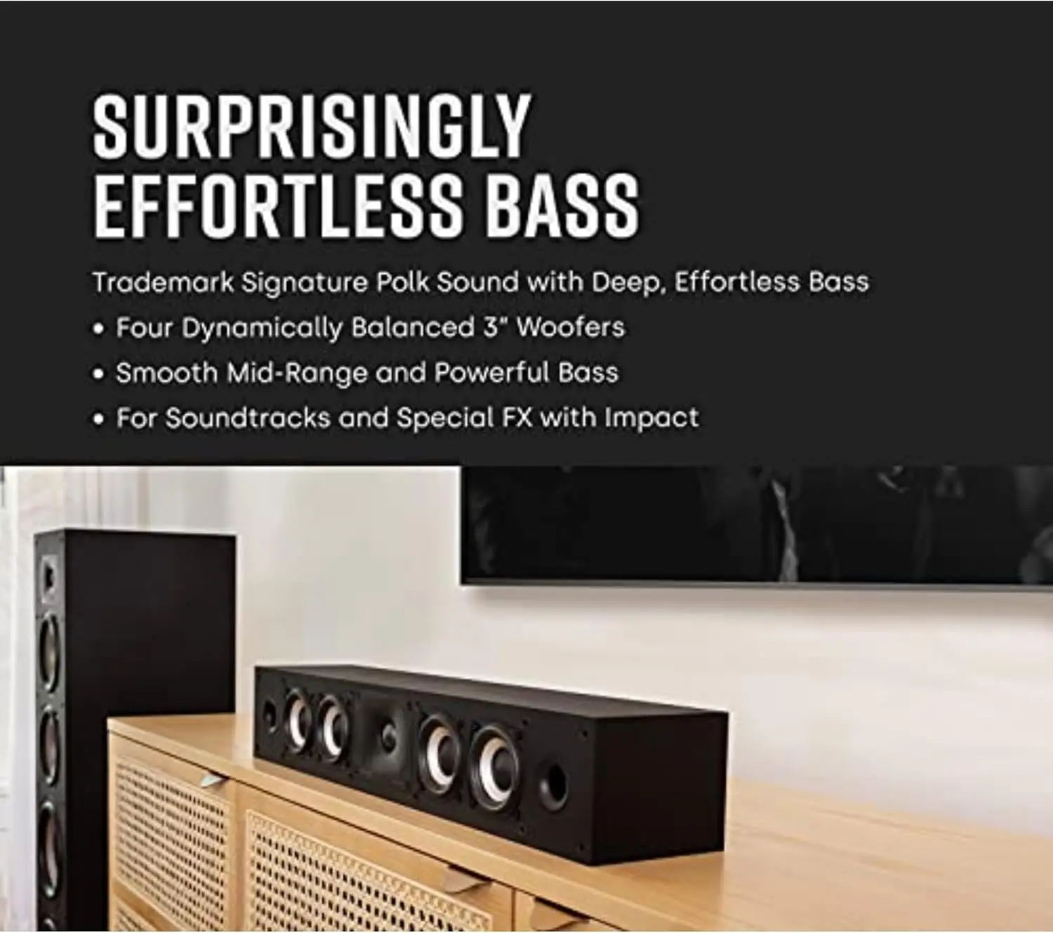 XT35 Slim Center Channel Speaker - Hi-Res Audio Certified, Dolby Atmos & DTS:X Compatible, 1