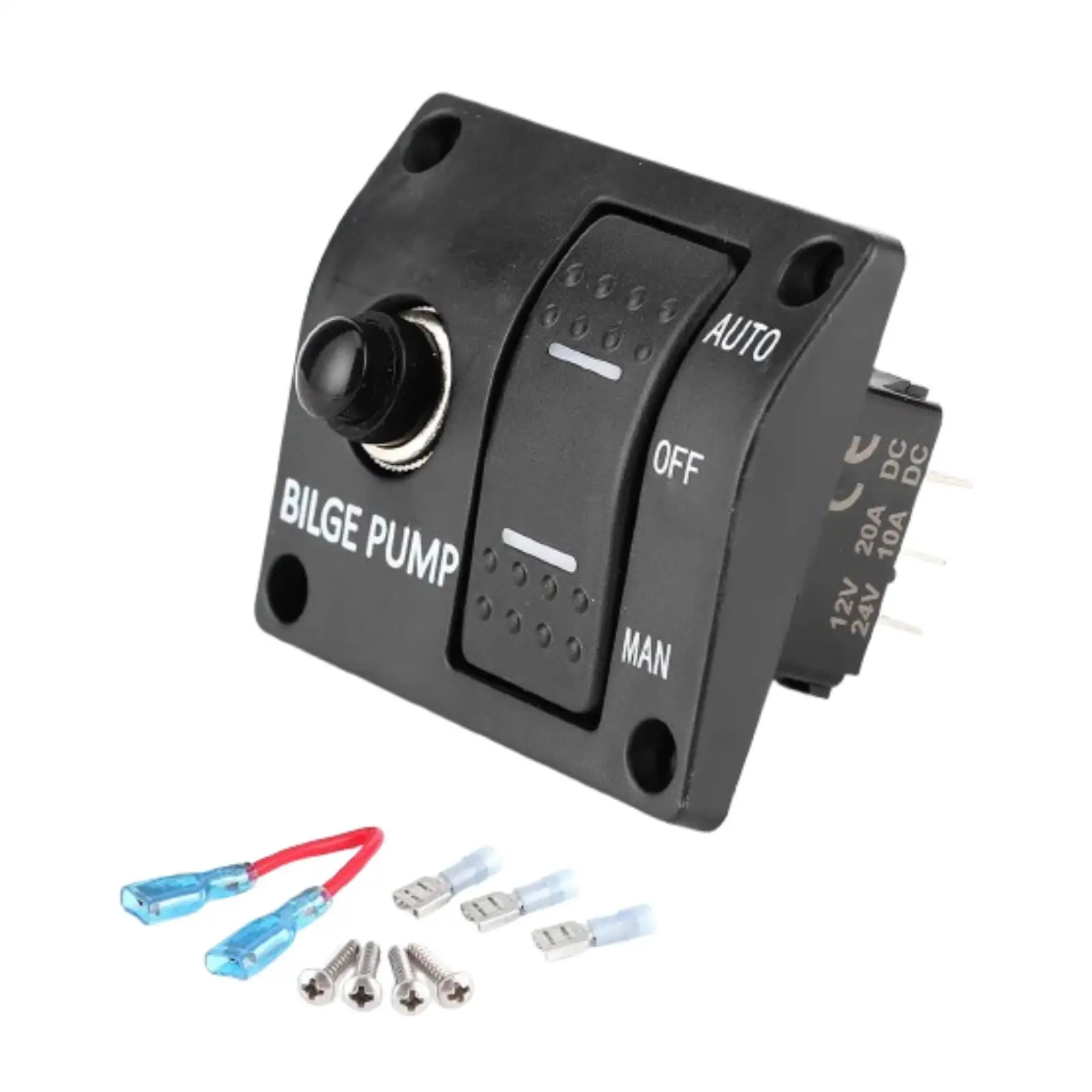 Boat Bilge Pump Switch Panel 12V 24V Automatic Manual Off LED Indicator Replacement for Yacht Maintenance