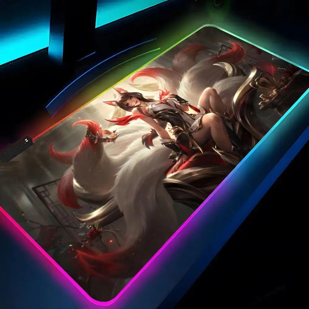 リーグ・オブ・レジェンド-lol-アーリ-マウスパッド-rgb-xxl-ラップトップマット-ゲーミングマウスパッド-バックライト付きキーボード-ゲーマーガール-テーブルパッド-デスク