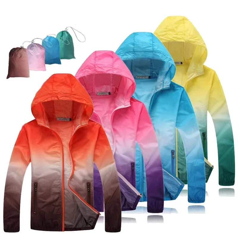 Summer Men Women Childrens Teens Ultrathin Ultralight Camping Cycling Running Jacket Anti-UV Quick Dry Skin Coat Windbreaker