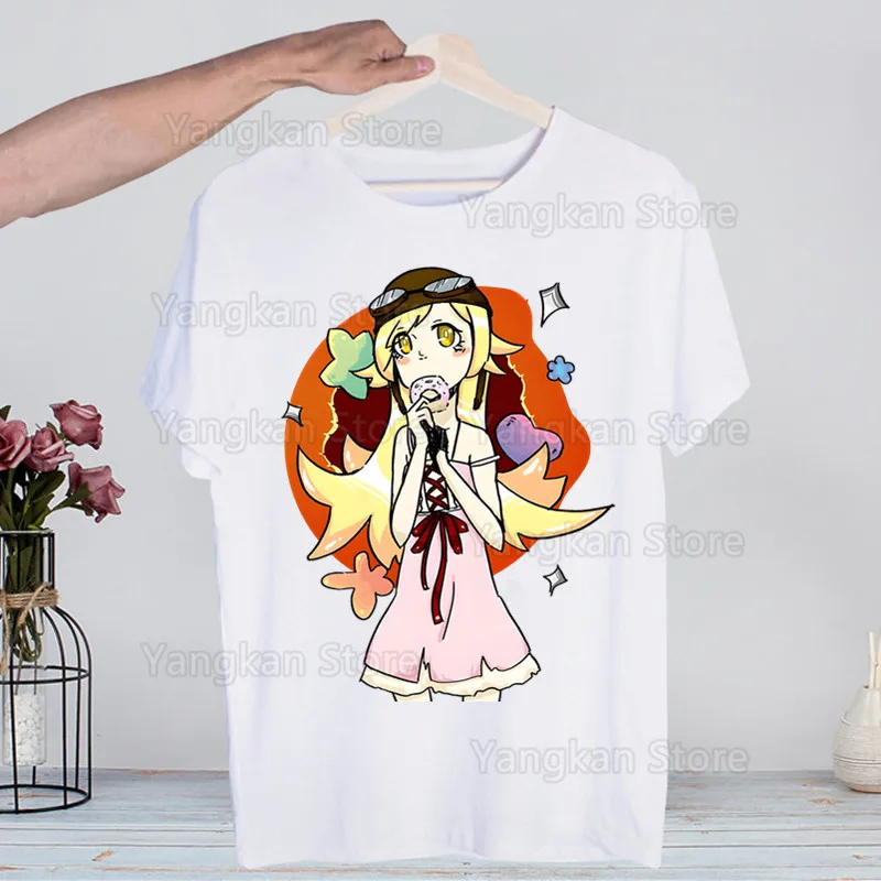 Bakemonogatari Oshino Shinobu Men Shirts Quality Summer Top Tshirts Short Sleeves Tees T-Shirt