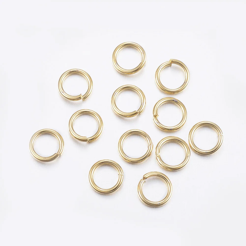 500g 304 Stainless Steel Open Jump Rings Real 24K Gold Plated 18 Gauge