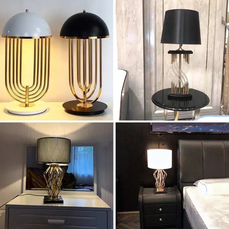 

Modern Nordic Led Bedside Table Lamp Home Decor Desk Lamp Living Room Bedroom Stand Light Fixture Modern Design Fabric Lampshade