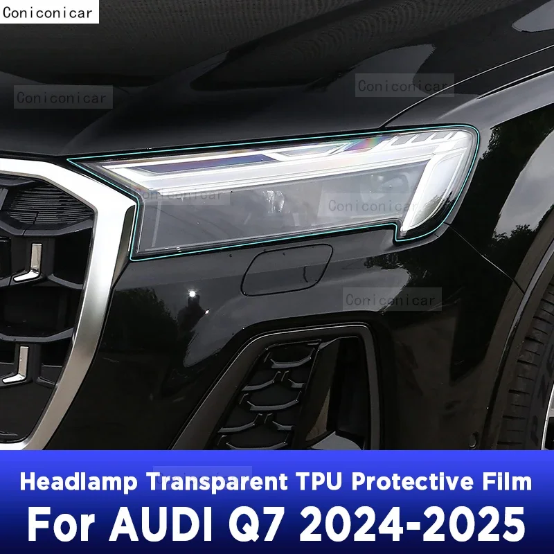 

Защитная пленка, наклейки из ТПУ для AUDI Q7 2024 2025, автомобильные фары, прозрачный черный ремонт, аксессуары против царапин, украшение PPF