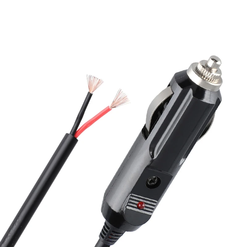 Male Plug Lighter Outlet Eyelet Terminal Spring Power Supply Cord 12V 18AWG Cable Fused DC Power 12 24 Volt Drop Shipping