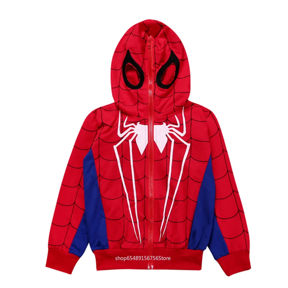 Children Hoodie Spiderman Cosplay Costume Superhero Asual Sportswear Kids Jacket Pant Suit Cool Clothes Christmas Gift